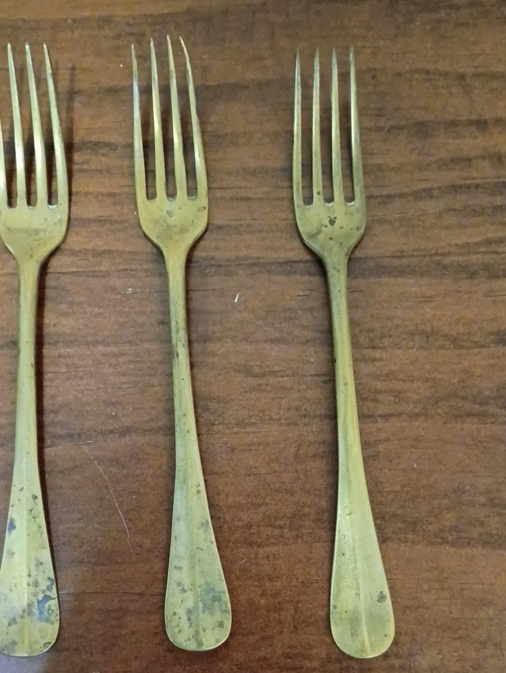 Brass Dessert Forks, Set Of 5 - Vintage!
